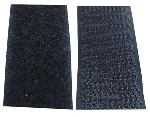Klettband selbstklebend 5 Meter, Doppelseitig klebend mit Klettverschluss. 20mm Breit selbstklebendes Flauschband und Hakenband (schwarz) von Generisch