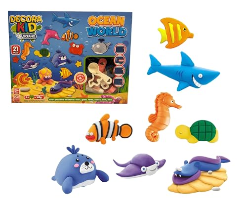 Knetset für Kinder Welt Tier Meer Ozean Fische Knetmasse Modelliermasse Play Set Meereswelt Autos Kreatives Kit mit Farbknete 168g Formen und Zubehör Knetset für Kinder Welt Tier Meer Ozean Fische Knetmasse Modelliermasse Play Set Meereswelt Autos Kreatives Kit mit Farbknete 168g Formen und Zubehör von Generisch