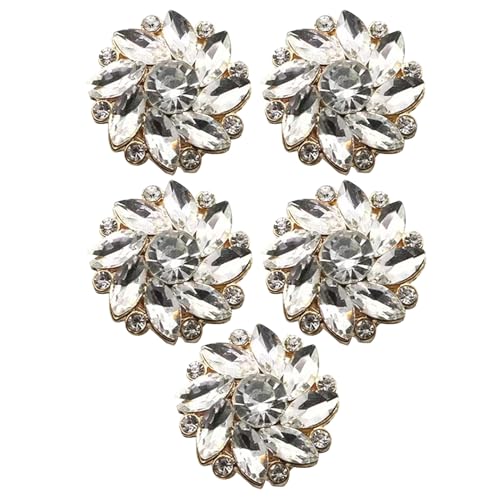 Knopfabdeckungen, 5 Stück Strass Knopfhüllen, Kristallknöpfe Für Damen Und Herren, Strass Verzierungen Keine Nähknöpfe, Hemdknopf Clips Dekorative Knöpfe von Generisch