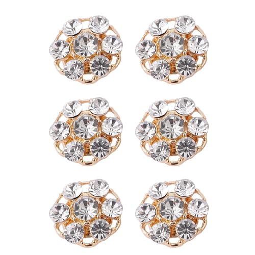 Knopfabdeckungen, Strass-Knopfabdeckungen zum Aufstecken | Abnehmbare Hemdknopf-Clips, Knöpfe, Schmuck für Kleidung, Knopfabdeckungen zum Aufstecken, 6er-Set von Generisch