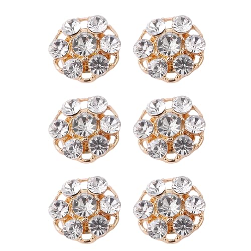 Knopfabdeckungen für Frauen, Frauen -Strass -Tastenabdeckungen für Bluse, abnehmbare Hemdknopf -Clips -Knöpfe Schmuck für Kleidung, Taste -Deckungen einschalten, 6 -Set 6 von Generisch