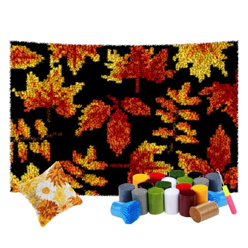 Knüpfhaken-Kits – DIY Stanznadel und Kreuzstich Tapisserie Kit, Anfängerfreundlich, große Größe 55 x 75 cm, perfekt für kreative Projekte und Bastelspaß von Generisch