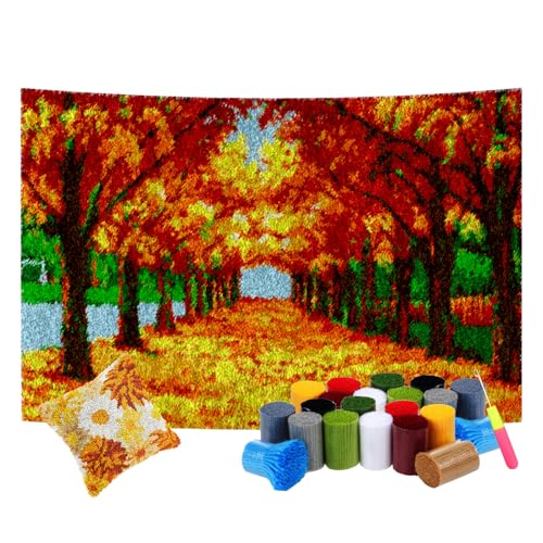 Knüpfhaken-Kits – DIY Stanznadel und Kreuzstich Tapisserie Kit, Anfängerfreundlich, große Größe 55 x 75 cm, perfekt für kreative Projekte und Bastelspaß von Generisch