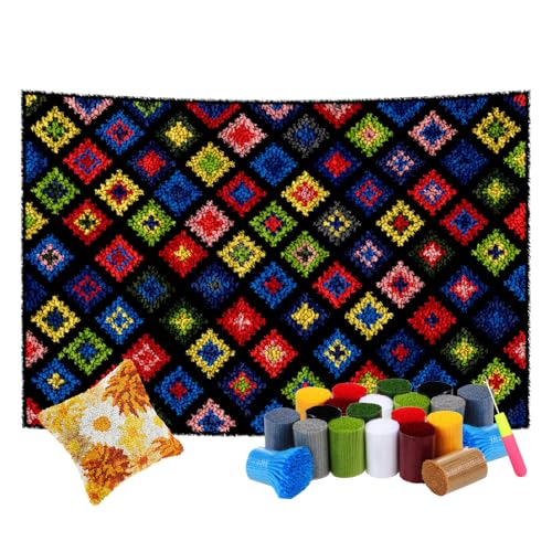 Knüpfhaken-Kits – DIY Stanznadel und Kreuzstich Tapisserie Kit, Anfängerfreundlich, große Größe 55 x 75 cm, perfekt für kreative Projekte und Bastelspaß von Generisch