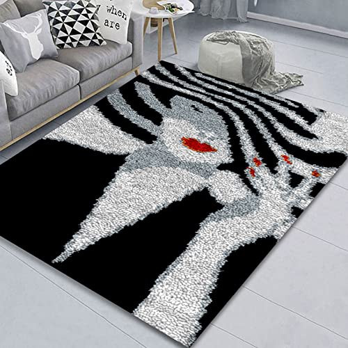 Knüpfhaken-Teppich-Set, bedrucktes Leinwandteppich-Set für Erwachsene, komplettes Bastelset für Heimdekoration und DIY-Projekte, einfach zu bedienen und Spaß für alle Fähigkeitsstufen Knüpfhaken-Teppich-Set, bedrucktes Leinwandteppich-Set für Erwachsene, komplettes Bastelset für Heimdekoration und DIY-Projekte, einfach zu bedienen und Spaß für alle Fähigkeitsstufen von Generisch
