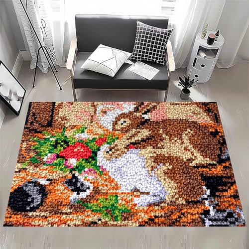 Knüpfhaken-Teppich-Set – Bedruckter Leinwand-Tapisserie für DIY Häkeln und Sticken, Bodenkissen, für Heimdekoration Knüpfhaken-Teppich-Set – Bedruckter Leinwand-Tapisserie für DIY Häkeln und Sticken, Bodenkissen, für Heimdekoration von Generisch