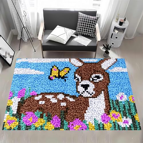 Knüpfhaken-Teppich-Set – Bedruckter Leinwand-Tapisserie für DIY Häkeln und Sticken, Bodenkissen, für Heimdekoration Knüpfhaken-Teppich-Set – Bedruckter Leinwand-Tapisserie für DIY Häkeln und Sticken, Bodenkissen, für Heimdekoration von Generisch