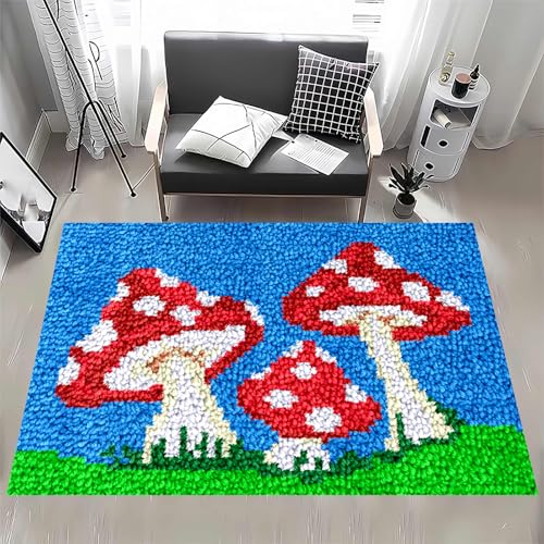 Knüpfhaken-Teppich-Set – Bedruckter Leinwand-Tapisserie für DIY Häkeln und Sticken, Bodenkissen, für Heimdekoration Knüpfhaken-Teppich-Set – Bedruckter Leinwand-Tapisserie für DIY Häkeln und Sticken, Bodenkissen, für Heimdekoration von Generisch