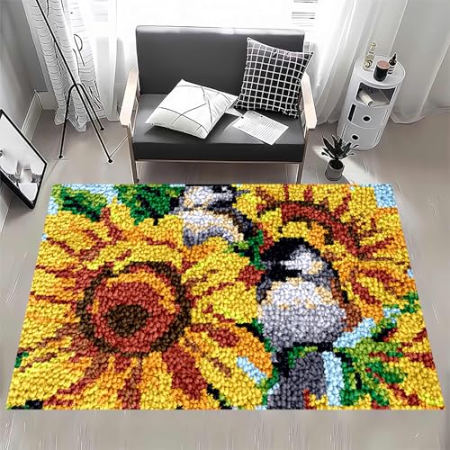 Knüpfhaken-Teppich-Set – Bedruckter Leinwand-Tapisserie für DIY Häkeln und Sticken, Bodenkissen, für Heimdekoration Knüpfhaken-Teppich-Set – Bedruckter Leinwand-Tapisserie für DIY Häkeln und Sticken, Bodenkissen, für Heimdekoration von Generisch