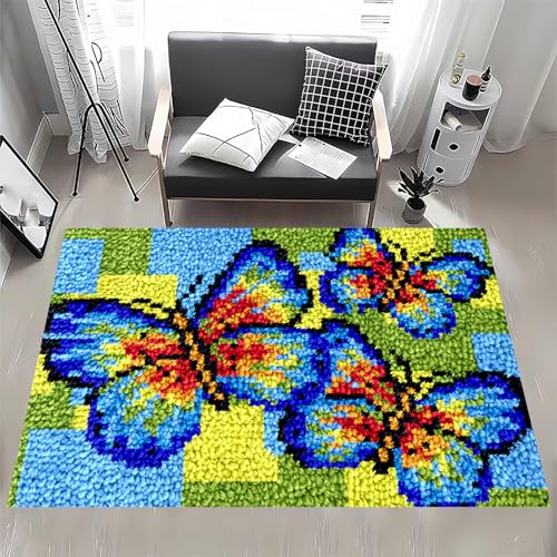 Knüpfhaken-Teppich-Set – Bedruckter Leinwand-Tapisserie für DIY Häkeln und Sticken, Bodenkissen, für Heimdekoration Knüpfhaken-Teppich-Set – Bedruckter Leinwand-Tapisserie für DIY Häkeln und Sticken, Bodenkissen, für Heimdekoration von Generisch