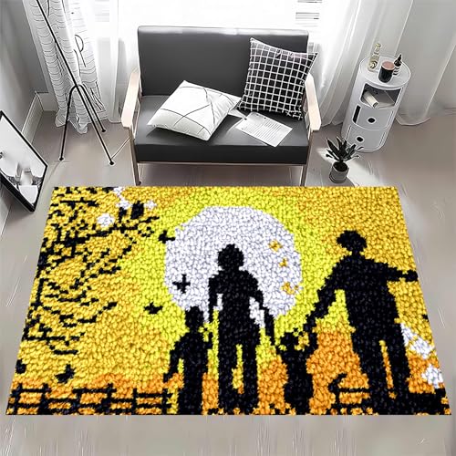 Knüpfhaken-Teppich-Set – Bedruckter Leinwand-Tapisserie für DIY Häkeln und Sticken, Bodenkissen, für Heimdekoration Knüpfhaken-Teppich-Set – Bedruckter Leinwand-Tapisserie für DIY Häkeln und Sticken, Bodenkissen, für Heimdekoration von Generisch