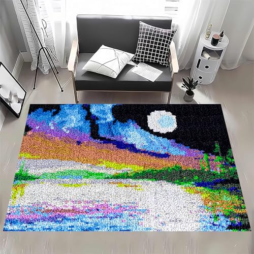 Knüpfhaken-Teppich-Set – Bedruckter Leinwand-Tapisserie für DIY Häkeln und Sticken, Bodenkissen, für Heimdekoration Knüpfhaken-Teppich-Set – Bedruckter Leinwand-Tapisserie für DIY Häkeln und Sticken, Bodenkissen, für Heimdekoration von Generisch