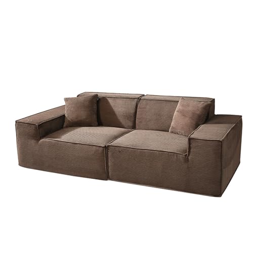 Komfortables Modulares Sektionalsofa, 3-Sitzer Wolkensofa mit Memory-Schaum, Samtstoff für Wohnzimmer, Schlafzimmer, Wohnung, Homeoffice, Café - 220 x 100 x 70 cm von Generisch