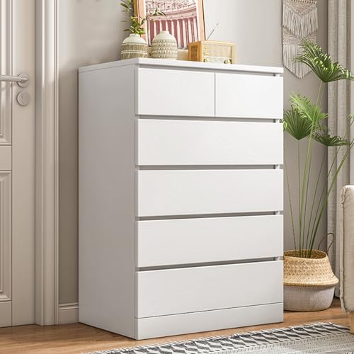 Kommode aus Holz mit 6 Schubladen, hohe Kommode für Schlafzimmer, große Holzschubladen, Organizer für Schrank, Wohnzimmer, TV-Ständer, Flur von Generisch