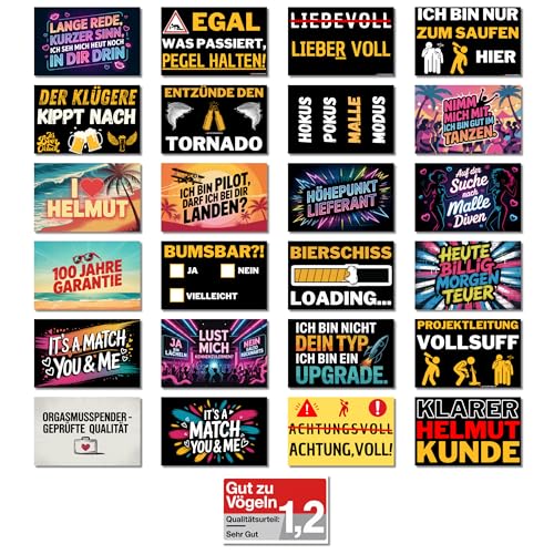 Komplettes Malle Sticker 2025 Set – witzige Designs für JGA, Party & Urlaub, Malle 2025, Ballermann Aufkleber (50 Sticker) von Generisch