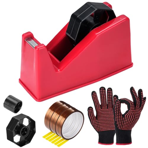 Komplettes Wärmeband-Spender-Set mit 6 Rollen hitzebeständigem Klebeband, 2 Handschuhen und Bandschäften für Sublimation von Generisch