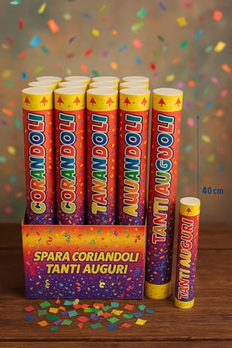 Konfetti-Kanone, 40 cm, viele Glückwünsche – Set mit 12 bunten Party-Röhren – Explosion von Konfetti mit Luftdruck – ideal für Geburtstage, Partys, Events, Hochzeiten und Silvester Konfetti-Kanone, 40 cm, viele Glückwünsche – Set mit 12 bunten Party-Röhren – Explosion von Konfetti mit Luftdruck – ideal für Geburtstage, Partys, Events, Hochzeiten und Silvester von Generisch