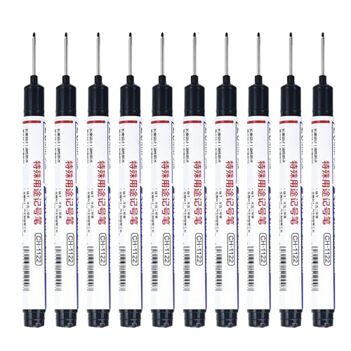 Konstruktionsmarker, Marker mit langer Spitze | wasserdichte Anzeige für tiefe Löcher | Baulackstifte 10 Stück, Metallmarkierstift, Metallmarkierstifte, Metallmarker Konstruktionsmarker, Marker mit langer Spitze | wasserdichte Anzeige für tiefe Löcher | Baulackstifte 10 Stück, Metallmarkierstift, Metallmarkierstifte, Metallmarker von Generisch