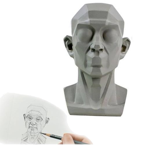 Kopfmodell für Künstler, Modell für Künstler, zum Erlernen von Ebenen des Gesichts, zum Lernen von Flugzeugen und leichten Details, kleiner Mannequin Manikinkopf für Kunst, Zeichnen, Skecthing Study von Generisch