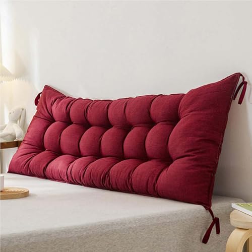 Kopfteil Lesekissen - Lange Unterstützung Rückenkissen mit Befestigungsbändern, Plüschstoff für Bett, Sofa & Erkerfenster Rückenlehne von Generisch
