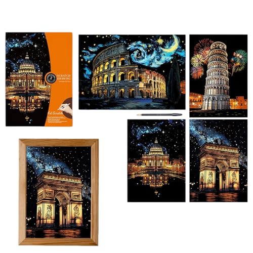 Kratzkunst - Kratzkunst Mal-Set | A3 Format Bunte Kratzbilder-Kunst Für Alle Kreatives Gestalten von Generisch