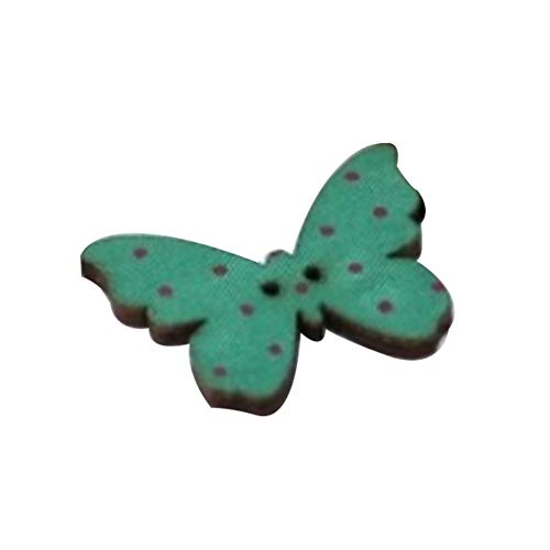Kreative Cartoon-Holzknöpfe mit Schmetterlingsmuster, rund, 2 Löcher, Knöpfe zum Nähen, Basteln, Scrapbooking, 50 Stück, zufällige Farbe, praktisches Design von Generisch