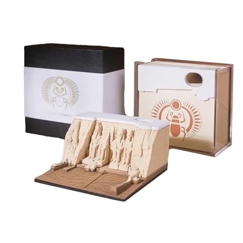 Kreativer Kalender – Temple – Notizblock für kontrollierten Schreibtisch | Design Tempeld Panorama in drei Größen | Memo Pads Skulptur aus Papier | Time Purple -grade | Temple -Controlled Desk von Generisch