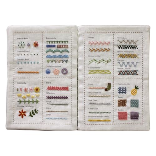 Kreatives Nähbuch, Stickerei-Set, Handstickerei, Stich, Blumenmuster, Stoffe, Nähen Für Anfänger Und Erwachsene, Loseblatt-Stickbuch Nähset Für Frauen, Mama, Stickbegeisterte von Generisch