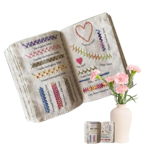 Kreatives Nähbuch, Stickerei-Set, Handstickerei, Stich, Blumenmuster, Stoffe, Nähen Für Anfänger Und Erwachsene, Loseblatt-Stickbuch Nähset Für Frauen, Mama, Stickbegeisterte Kreatives Nähbuch, Stickerei-Set, Handstickerei, Stich, Blumenmuster, Stoffe, Nähen Für Anfänger Und Erwachsene, Loseblatt-Stickbuch Nähset Für Frauen, Mama, Stickbegeisterte von Generisch