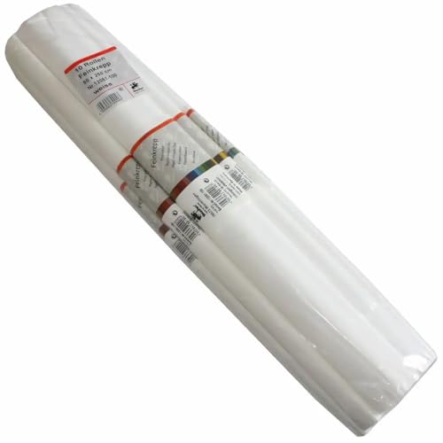 Krepppapier 50x250cm zum Besteln und gestallten (Weiß, 10 Rollen) von Generisch