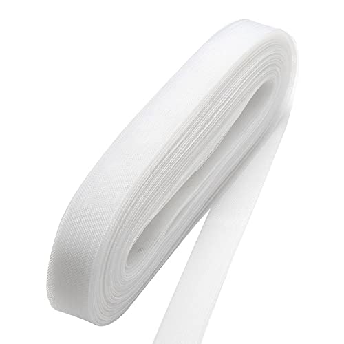 Krinoline aus Polyester, 45,7 m, Saumkante für Hochzeitskleid, Petticoat, Tanzkostüm und formelle Kleidung, wählen Sie Breite und Farbe (5 cm, weiß) von Generisch