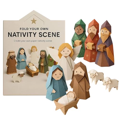 Krippe Origamies Papier Weihnachten, Basteln Weihnachten Kinder, Weihnachtskrippe Papier Bastelnset, Handgemachte Religiös Weihnachtsdeko, Christliche Geschenke Krippe Origamies Papier Weihnachten, Basteln Weihnachten Kinder, Weihnachtskrippe Papier Bastelnset, Handgemachte Religiös Weihnachtsdeko, Christliche Geschenke von Generisch