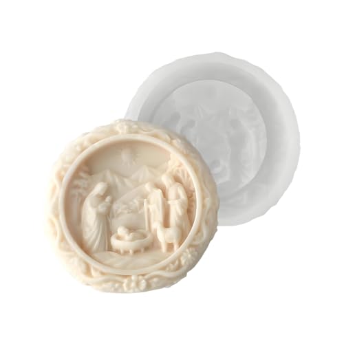 Krippen Formen Silikon | Jesus Geburt Gipsformen | 3D Runde Easy-Release Silikonform Weihnachtsform Für Resin Fondant Gips Seife Schokolade Handwerk DIY Deko Krippen Formen Silikon | Jesus Geburt Gipsformen | 3D Runde Easy-Release Silikonform Weihnachtsform Für Resin Fondant Gips Seife Schokolade Handwerk DIY Deko von Generisch