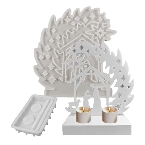 Krippen-Silikonformen für Epoxidharz, Krippenform | Krippenharzform - Krippen-Krippen-Szenen- -Formen, Heilige Familie katholische Form, dekorative Silikon-Ornament-Form für Urlaubsdekoration Krippen-Silikonformen für Epoxidharz, Krippenform | Krippenharzform - Krippen-Krippen-Szenen- -Formen, Heilige Familie katholische Form, dekorative Silikon-Ornament-Form für Urlaubsdekoration von Generisch