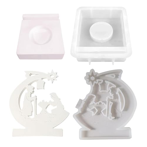 Krippenform, Weihnachten Silikonformen - Wiederverwendbare Silikonform, leicht zu lösendes Design | Weiche Kerzenform, sichere Gießformen für Weihnachten, Ostern Krippenform, Weihnachten Silikonformen - Wiederverwendbare Silikonform, leicht zu lösendes Design | Weiche Kerzenform, sichere Gießformen für Weihnachten, Ostern von Generisch