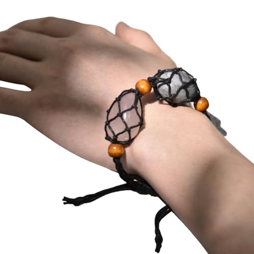 Kristall-Armbandhalter – Anhänger Armband Käfig Schnur – Armbänder Anhänger Halter Ersatzkäfig, Netz hält Kristallsteinherstellung Zubehör für böhmischen Schmuck von Generisch