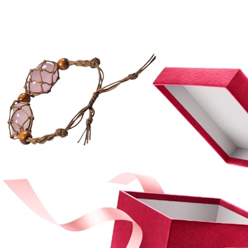 Kristall-Armbandhalter – Anhänger Armband Käfig Schnur – Armbänder Anhänger Halter Ersatzkäfig, Netz hält Kristallsteinherstellung Zubehör für böhmischen Schmuck von Generisch