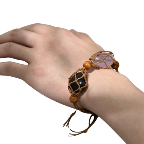 Kristall-Armbandkordel – Anhänger Armband Käfig Schnur – handgewebte Kristallanhänger-Netztasche mit verstellbarer Länge für Halskette, Schmuckherstellung, Armbänder, Seil, Steinhalter-Ersatz Kristall-Armbandkordel – Anhänger Armband Käfig Schnur – handgewebte Kristallanhänger-Netztasche mit verstellbarer Länge für Halskette, Schmuckherstellung, Armbänder, Seil, Steinhalter-Ersatz von Generisch