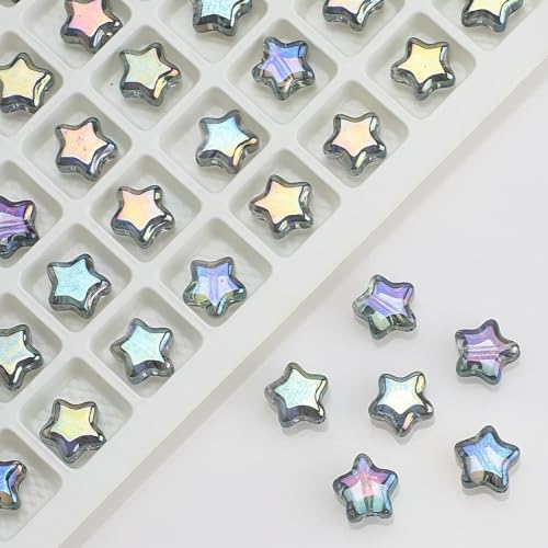 Kristall-Stern-Anhänger, 8 mm, facettierte Glasperlen, lose Perlen, handgefertigt, für Schmuckherstellung, Zubehör, Großpackung, 100 Stück Kristall-Stern-Anhänger, 8 mm, facettierte Glasperlen, lose Perlen, handgefertigt, für Schmuckherstellung, Zubehör, Großpackung, 100 Stück von Generisch