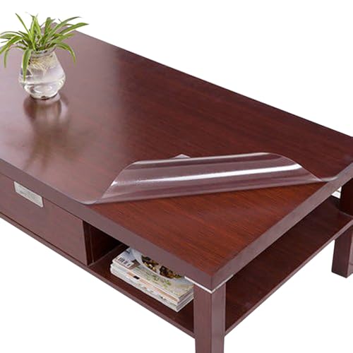 Kristallklarer Vinyl-Tischdeckenschutz, 1,5 mm dick, rechteckig, PVC, öldicht und abwischbar, ideal für Esszimmer, Kommode und Schreibtisch von Generisch