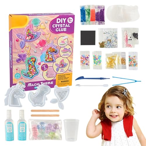 Kristallkleber Kit, Kristallklebermalerei | Handgefertigtes Farbklebermalerei | Lustige kreative pädagogische interaktive Spielzeug für Anfänger Mädchen Geburtstag Weihnachten von Generisch