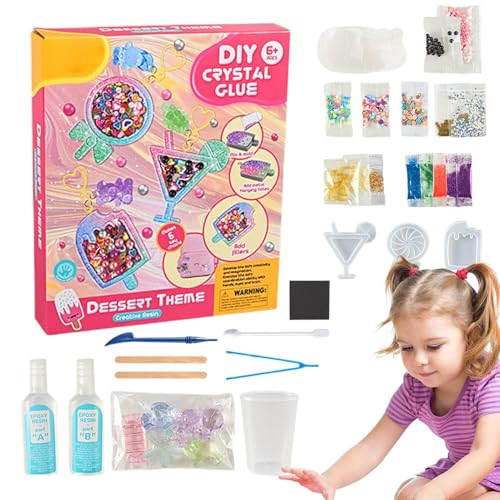 Kristallkleber für Kinder, Kristallkleber Kit | Handgefertigtes Farbklebermalerei,Kreative interaktive Spielzeug für Anfänger Mädchen Geburtstag Weihnachten Thanksgiving von Generisch