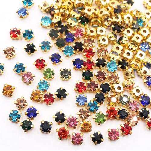 Kristallstrass-Perlen zum Aufnähen, 3 - 8 mm, für Stoff, Kleidung, Handwerk, Schmuck, 50 Stück Kristallstrass-Perlen zum Aufnähen, 3 - 8 mm, für Stoff, Kleidung, Handwerk, Schmuck, 50 Stück von Generisch