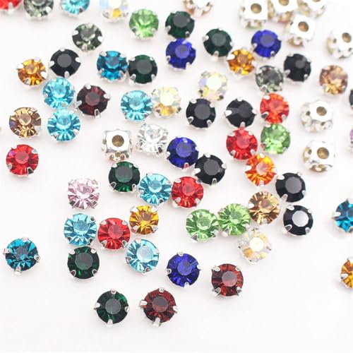 Kristallstrass-Perlen zum Aufnähen, 3 - 8 mm, für Stoff, Kleidung, Handwerk, Schmuck, 50 Stück Kristallstrass-Perlen zum Aufnähen, 3 - 8 mm, für Stoff, Kleidung, Handwerk, Schmuck, 50 Stück von Generisch