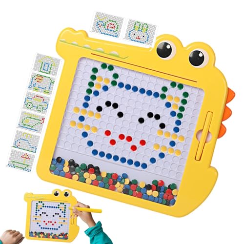 Krokodil-Doodle-Brett, magnetischer Zeichenblock,Doodle-Skizzenblock mit Punktperlen | Wiederverwendbare magnetische Doodle-Tafel, Kinder-Schreibtablett für Zuhause, Schule, Reisen von Generisch