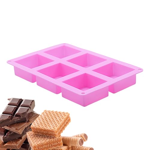 Kuchenform,6-Fach Silikon Kuchenformen Seifenherstellung - Quadrat Würfel Eiswürfel Backzubehör Formen für Süßigkeiten Kekse Fondant Seife Harz Kuchenform,6-Fach Silikon Kuchenformen Seifenherstellung - Quadrat Würfel Eiswürfel Backzubehör Formen für Süßigkeiten Kekse Fondant Seife Harz von Generisch