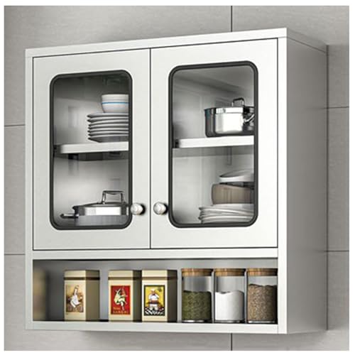 Küchenschrank aus Edelstahl, Wandmontage, robust, Doppeltür, platzsparendes Wandregal für die Aufbewahrung zu Hause Küchenschrank aus Edelstahl, Wandmontage, robust, Doppeltür, platzsparendes Wandregal für die Aufbewahrung zu Hause von Generisch