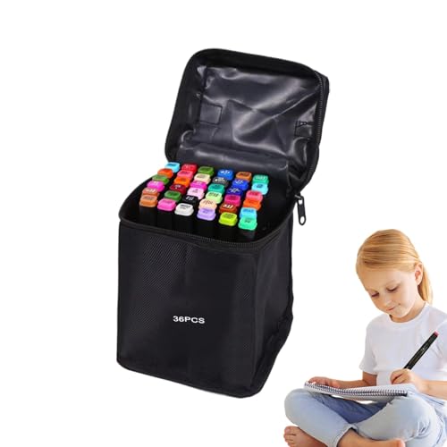 Künstlerisches Filzstifte-Set – Marker zum Skizzieren | Fineliner und Pinsel, Permanente Zeichenmarker, Fineliner und Pinsel, Marker mit Etui von Generisch