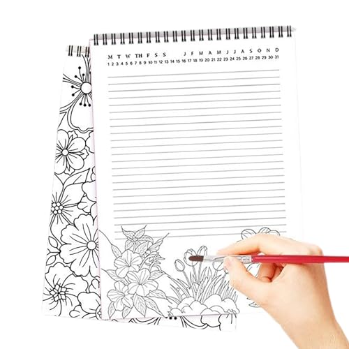 Künstlerisches Notizbuch - Zieljournal Tracker,52-Seiten Spiralgebundenes Blumen Tagebuch Für Meeting Notizen Projektorganisation Arbeit Journaling Tägliche Planung von Generisch