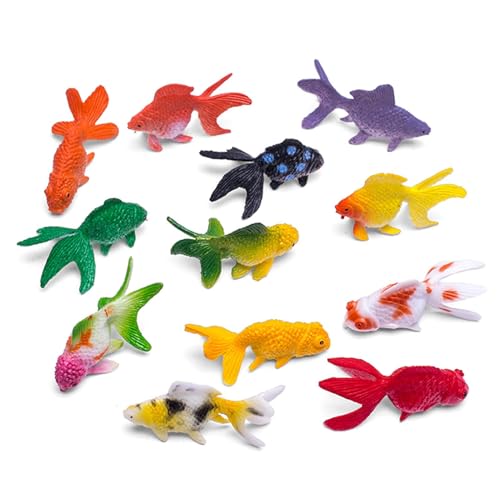 Künstliche Bewegende Fische | Künstliche Aquarium -Kunststofffischmodell | Goldfischfiguren Gartenzubehör | Bunte Meerestiere Spielzeug Gefälschte Fischdekoration, Goldfisch Gefälschte Fischverzierung von Generisch